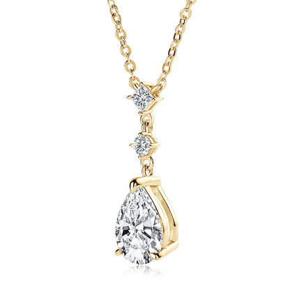 7x10mm 2.0ct Pear Cut Moissanite Pendant Necklace Silver 925 Women's Waterdrop Necklace High Quality Luxury Engagement Jewelry